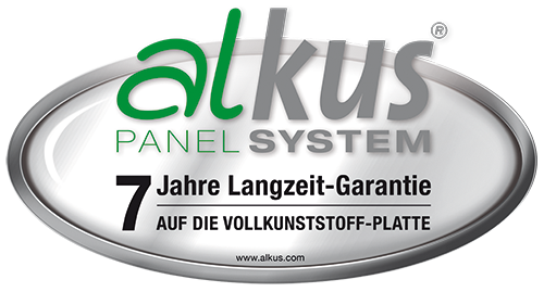 alkus logo label 7 Jahre Langzeitgarantie Schalhaut