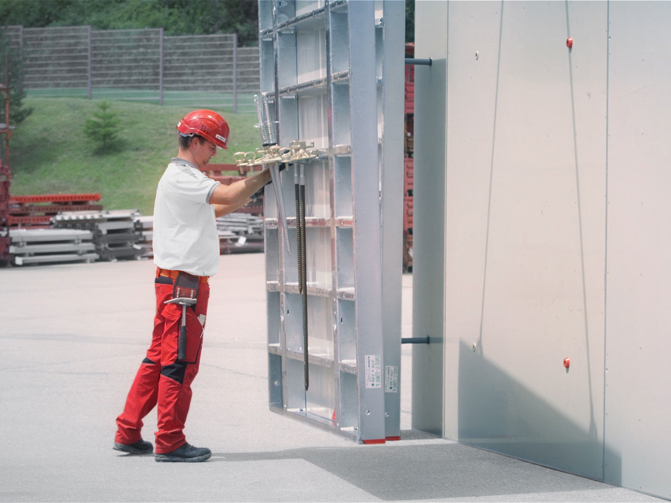 Student undertaking formwork training