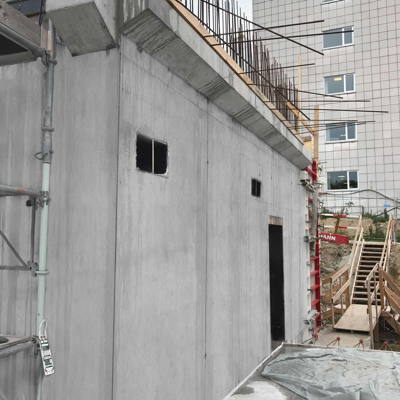 A concrete structure created with formwork