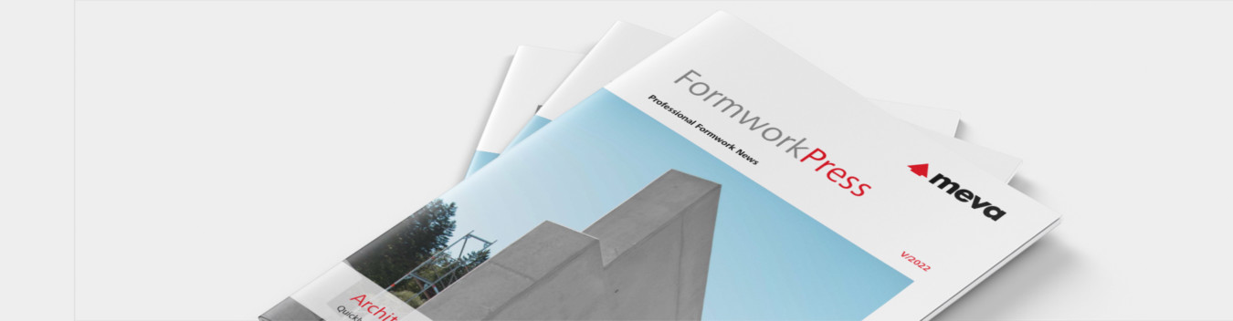 Mockup Cover of the FormworkPress May 2022 edition from MEVA Formwork Systems
