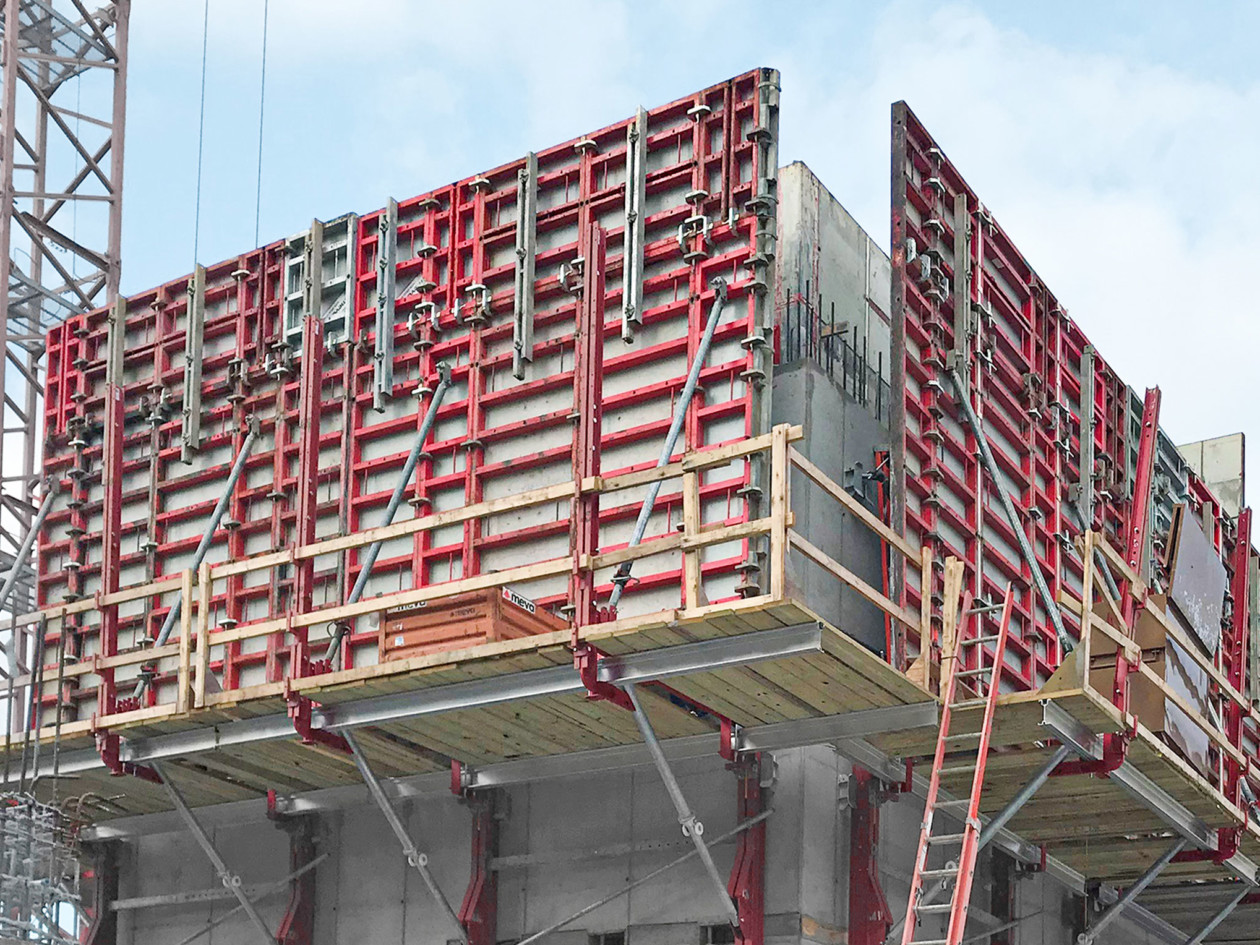 Climbing formwork in construction