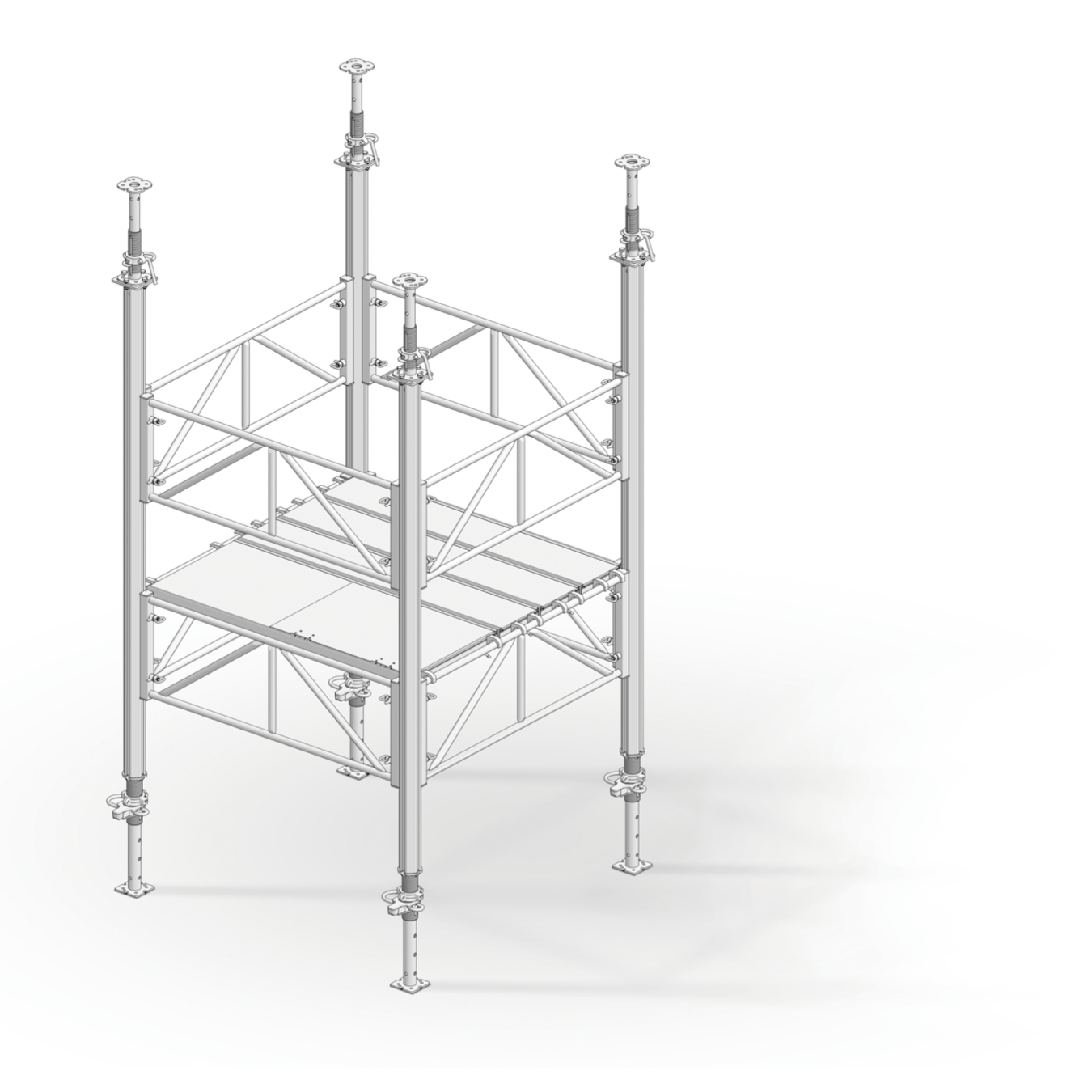 An illustration of a shoring system used in formwork construction