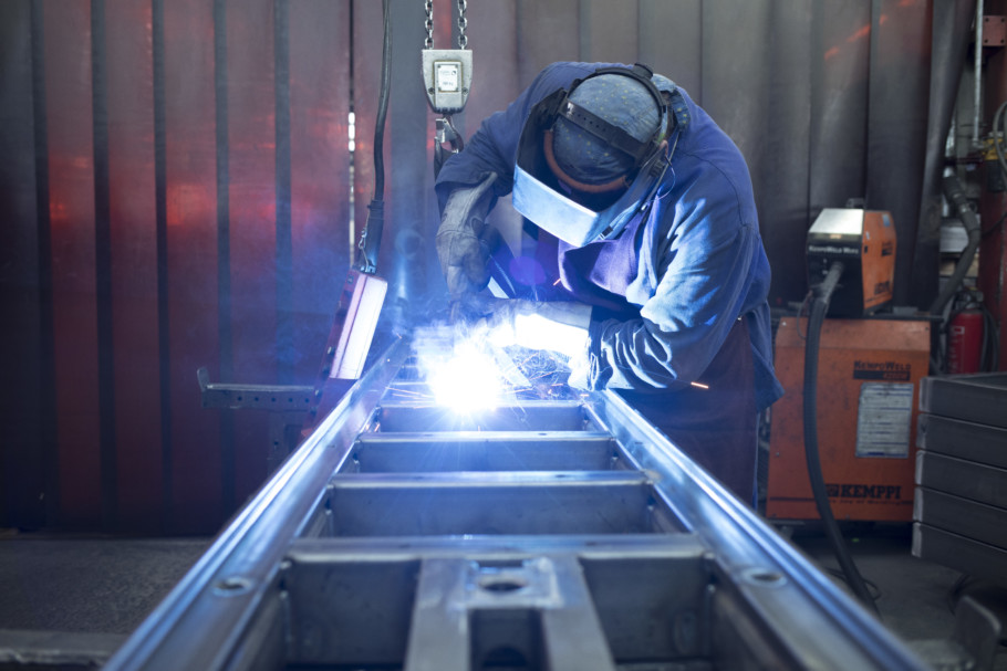 An image of a man manufacturing aluminium formwork