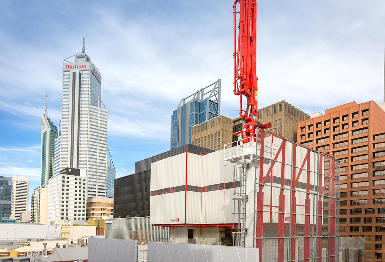 MEVA Mac climbing formwork system used in the construction of 900 hay street hotel in Perth Australia