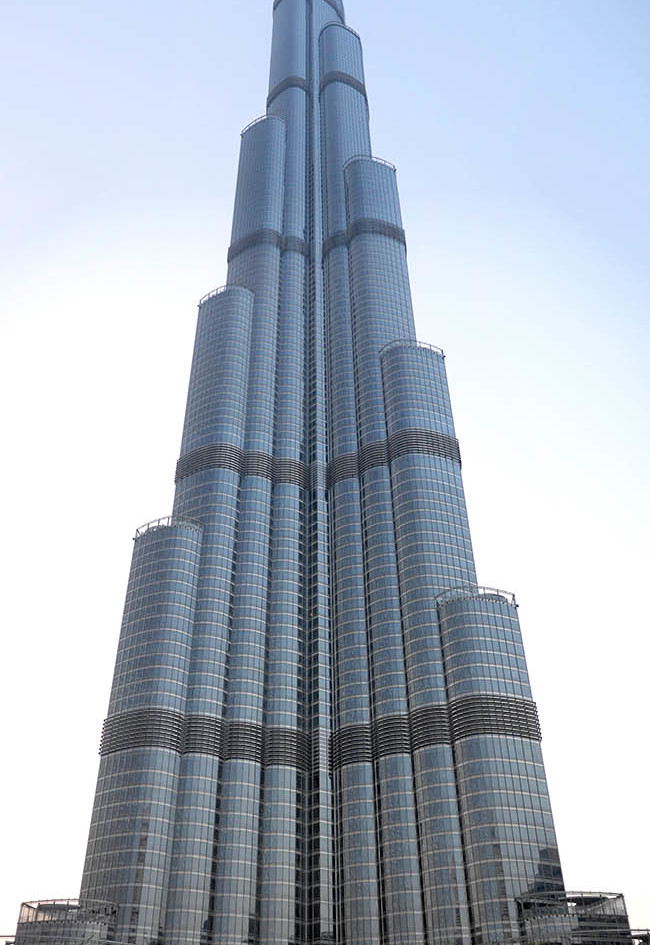 The Burj Khalifa in Dubai; the worlds tallest building