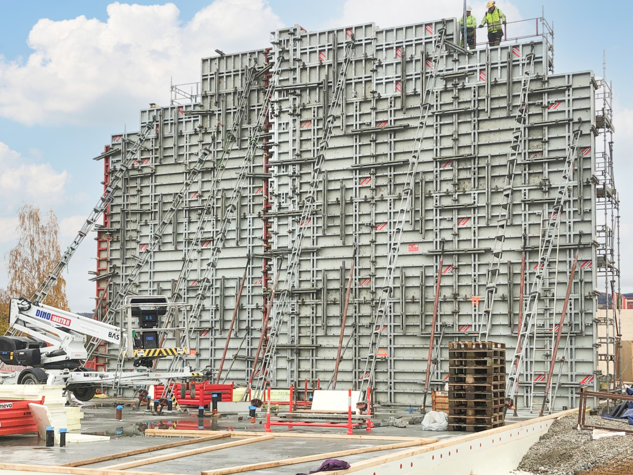 Construction of care centre in Norway using MEVA wall formwork system