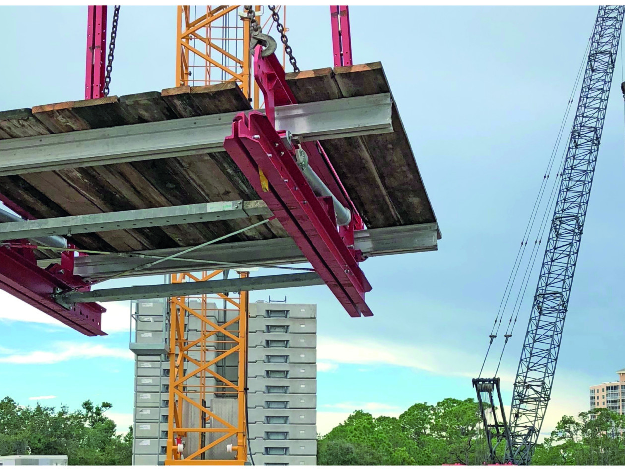Climbing formwork being used in the construction of a residential building in Florida USA