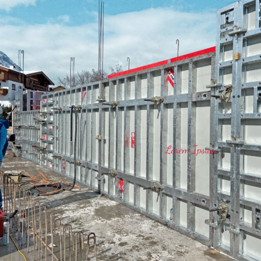 Wall formwork to construct concrete residential housing in Austria